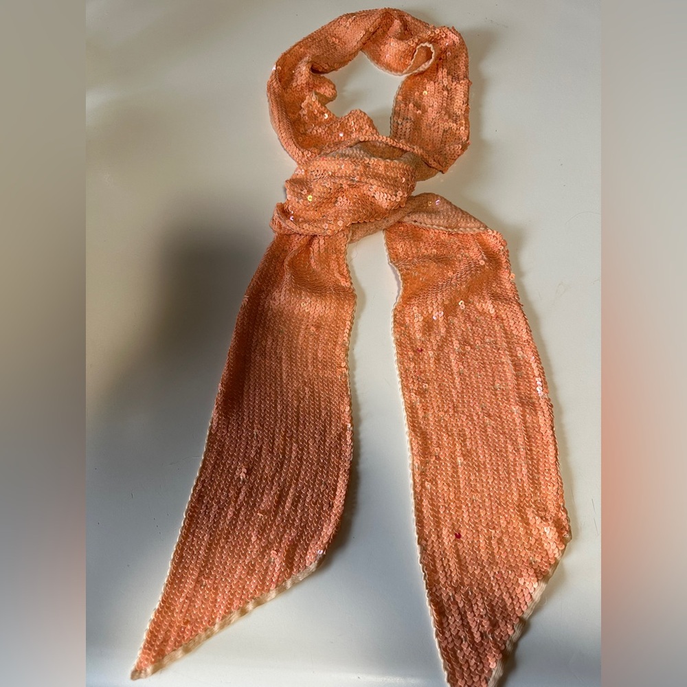 Elegant Bajra Silk Peach Sequined Scarf